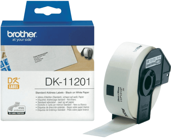 Brother DK-11201 sort på hvid original tape 400 stk.