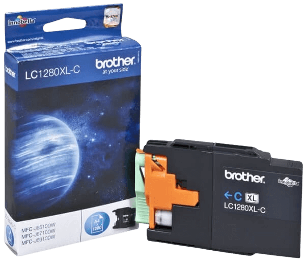 Brother LC1280C XXL cyan original blækpatron 1200 sider (LC-1280C)