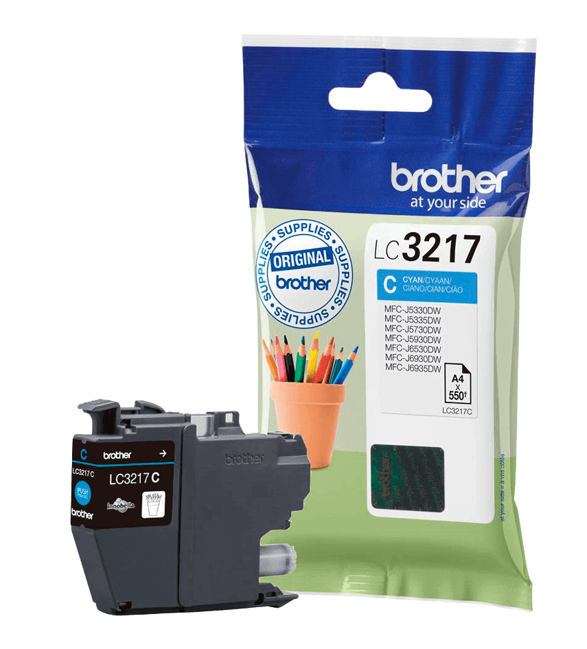Brother LC3217C cyan original blækpatron 550 sider