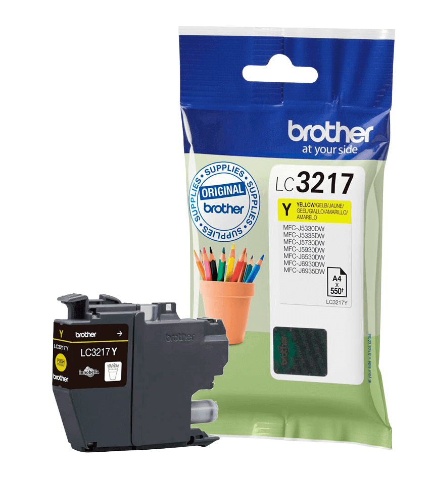 Brother LC3217Y gul original blækpatron 550 sider