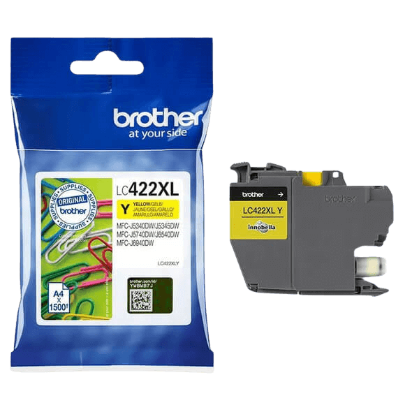 Brother LC422XLY gul original blækpatron 1500 sider