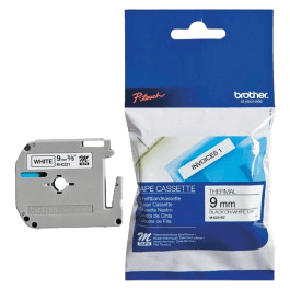 Brother MK221BZ 9 mm x 8 m Sort tekst / Hvid tape original (MK-221BZ)