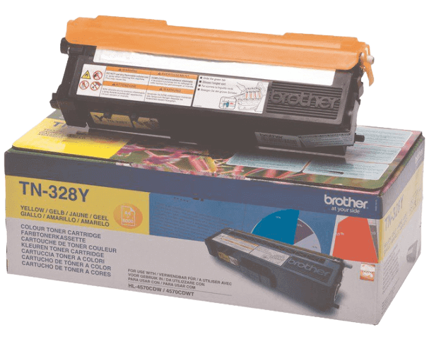 Brother TN-328Y gul original toner 6.000 sider