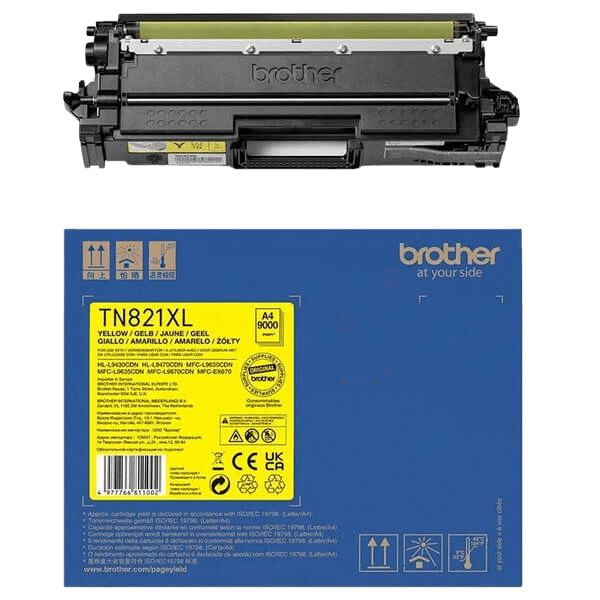 Brother TN821XLY gul original toner 9000 sider
