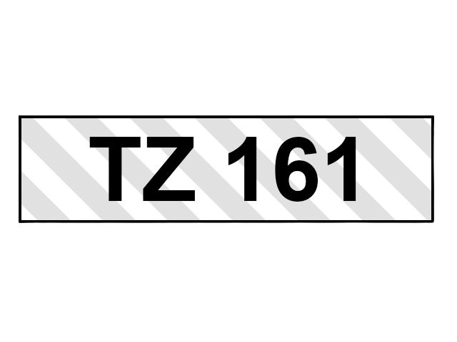 Brother TZe-161 36 mm x 8 m Sort tekst / Klar tape kompatibel