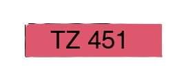 Brother TZe-451 24 mm x 8 m Sort tekst / Rød tape kompatibel