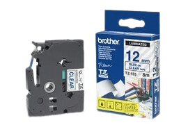Brother TZe133 blå tekst / klar original tape 12 mm x 8 m