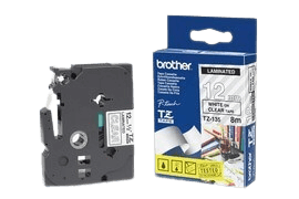 Brother TZe135 hvid tekst / klar original tape 12 mm x 8 m