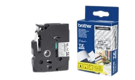 Brother TZe145 hvid tekst / klar original tape 18 mm x 8 m