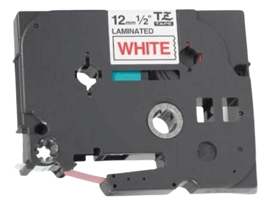 Brother TZe232 12 mm x 8 m Rød tekst / Hvid tape kompatibel (TZ232)