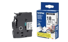Brother TZe241 18 mm x 8 m Sort tekst / Hvid tape original (TZ241)