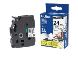 Brother TZe251 sort/hvid original tape 24 mm x 8 m