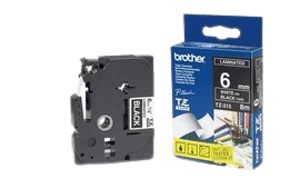 Brother TZe315 6 mm x 8 m Hvid tekst / Sort tape original (TZ315)