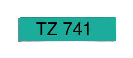 Brother TZE741 18 mm x 8 m Sort tekst / Grøn tape kompatibel
