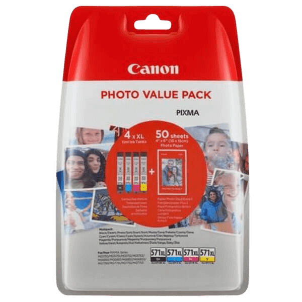 Canon CLI-571XL CMYK + PAPIR original multipack (0332C005)