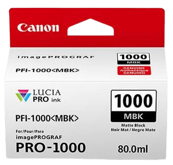 Canon PFI-1000MBK mat sort original blækpatron 80 ml. (0545C001)