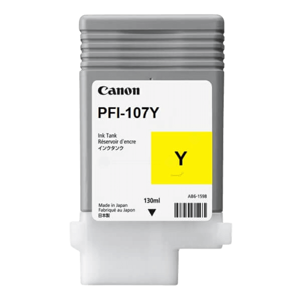 Canon PFI-107Y gul original blækpatron 130 ml. (6708B001)