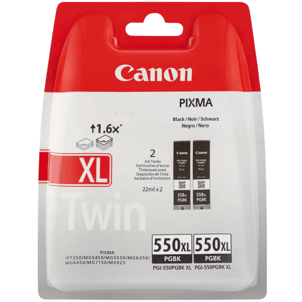 Canon PGI-550XL XL twin pack sort original blækpatron 2 x 22 ml. (6431B005)