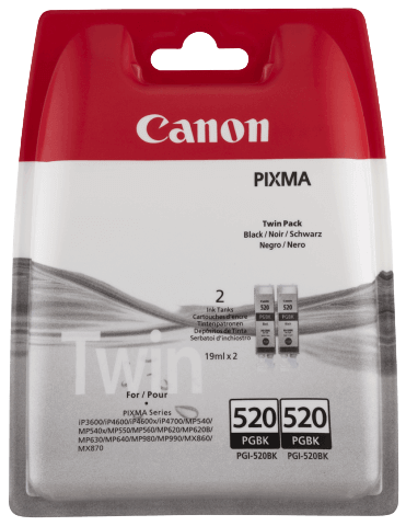 Canon PGI520BKTWIN twin pack sort original blækpatron 38 ml. (2932B012)