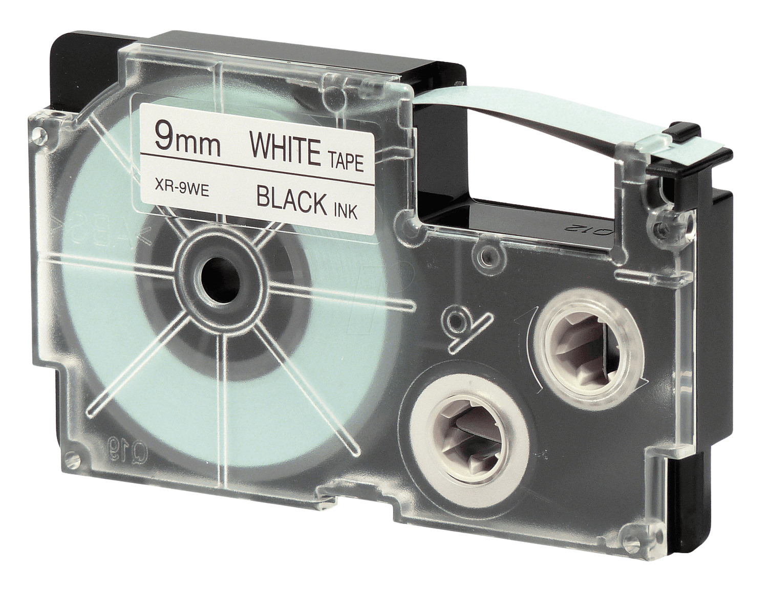 Casio XR-9WE 9 mm x 8 m Sort tekst / Hvid tape kompatibel