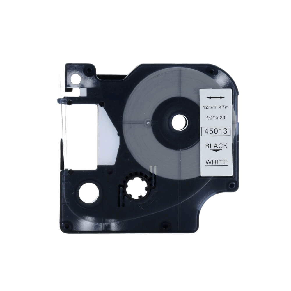 Dymo D1 45013 12 mm x 7 m Sort tekst / Hvid tape kompatibel (S0720530)