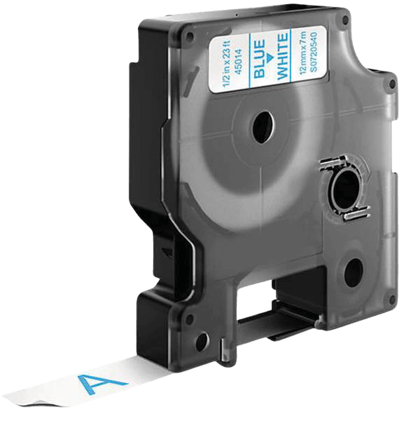 Dymo S0720540 12 mm x 7 m Blå tekst / Hvid tape kompatibel (45014)