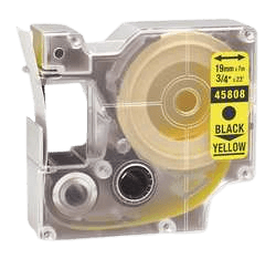 Dymo S0720880 19 mm x 7 m Sort tekst / Gul tape kompatibel (45808)