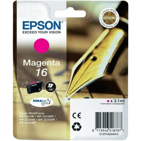 Epson 16 magenta original blækpatron 3,1 ml. (C13T16234012)