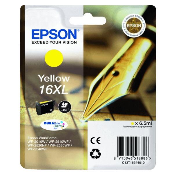 Epson 16 XL gul original blækpatron (C13T16344012)