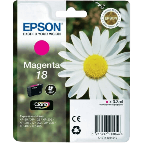 Epson 18 magenta original blækpatron 3,3 ml. (C13T18034012)