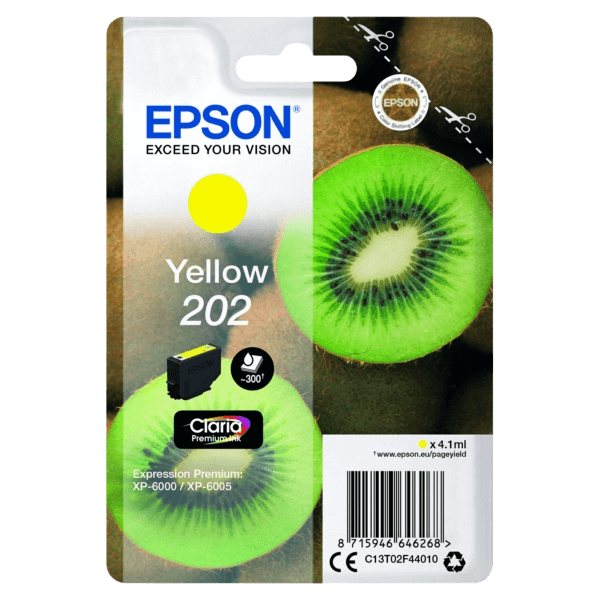 Epson 202 gul original blækpatron 300 sider (C13T02F44010)