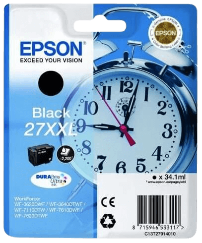 Epson 27 XXL sort original blækpatron 34.1 ml. (C13T27914012)
