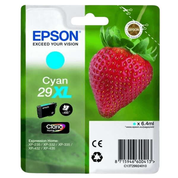 Epson 29 XL cyan original blækpatron 6,4 ml. (C13T29924012)