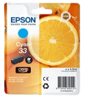 Epson 33 cyan original blækpatron 4,5 ml. (C13T33424012)