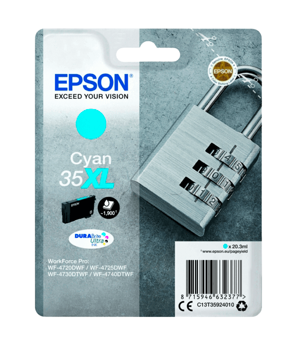 Epson 35 XL cyan original blækpatron 20,3 ml. (C13T35924010)