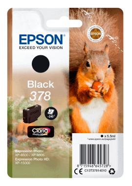Epson 378 sort original blækpatron 5 ml. (C13T37814010)