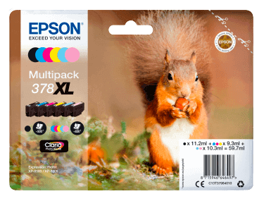 Epson 378 XL CMYK original multipack 11,2 + 3x9,3 + 2x10,3 ml. (C13T37984010)