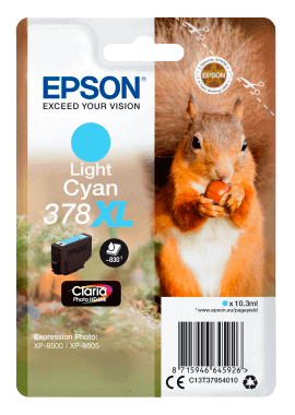 Epson 378 XL lys cyan original blækpatron 10,3 ml. (C13T37954010)