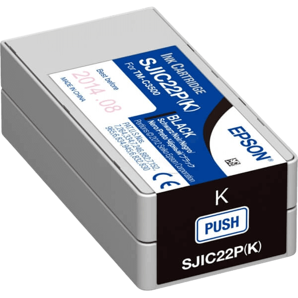 Epson SJIC22P sort original blækpatron 32,6 ml. (C33S020601)
