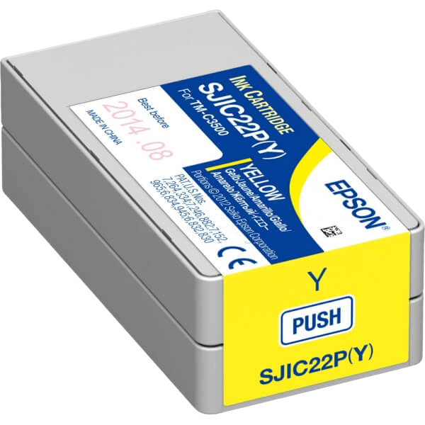Epson SJIC22P gul original blækpatron 32,5 ml. (C33S020604)