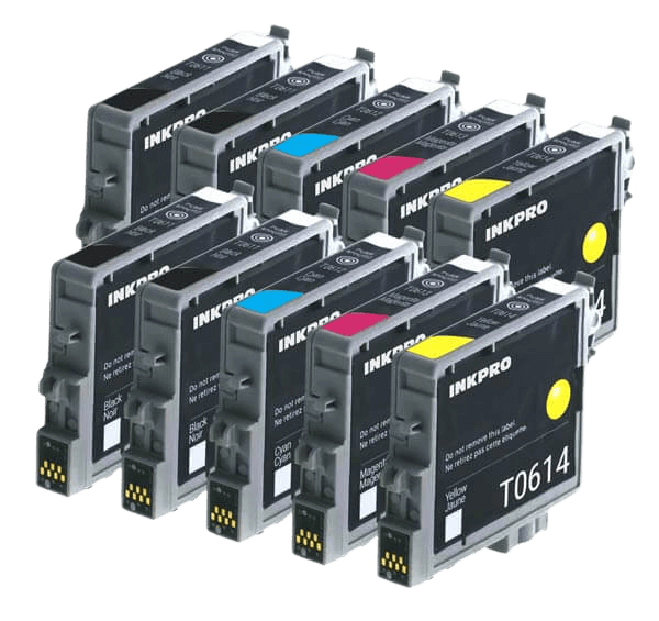 Epson T0611 10 stk. rabatpakke blækpatron 130 ml. - kompatibel