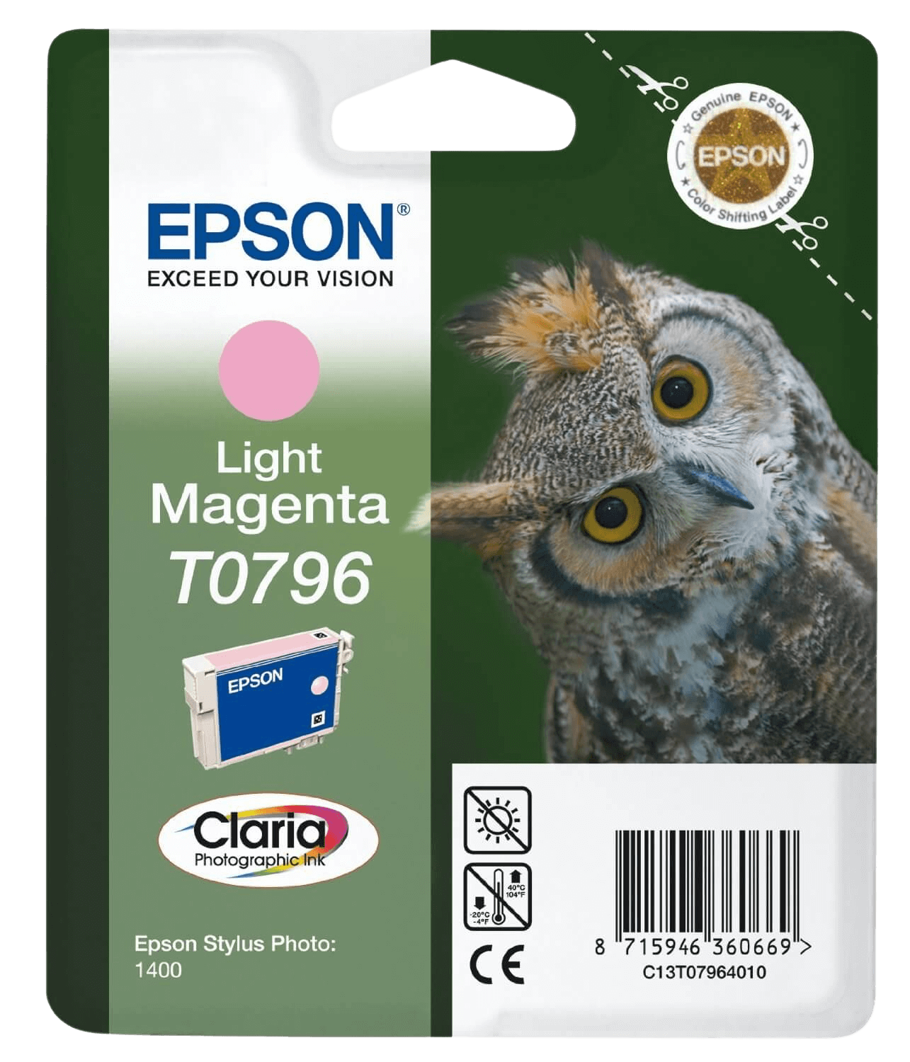 Epson T0796 XL lys magenta original blækpatron 11,1 ml. (C13T07964010)