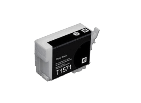 Epson T1571 foto sort kompatibel blækpatron 26 ml. (C13T15714010)