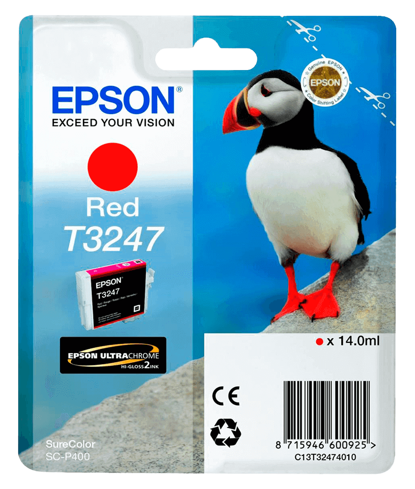 Epson T3247 rød original blækpatron 14 ml. (C13T32474010)