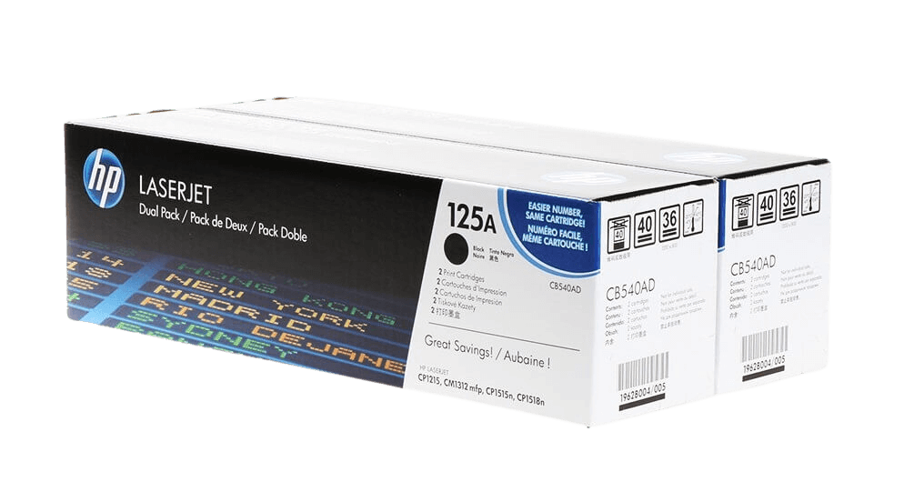 HP 125A twin pack sort original toner 4400 sider (CB540AD)