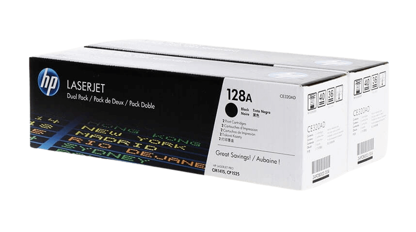 HP 128A twin pack sort original toner 4000 sider (CE320AD)