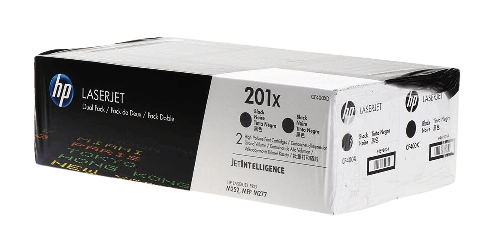 HP 201X XL twin pack sort original toner 2 x 2800 sider (CF400XD)