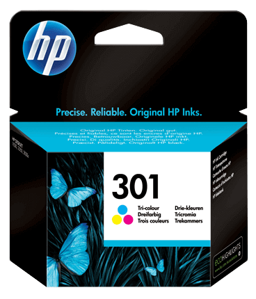 HP 301 3 farver i én original blækpatron 3 ml. (CH562EE)