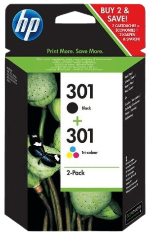 HP 301 CMYK original multipack 355 sider (N9J72AE / J3M81AE)