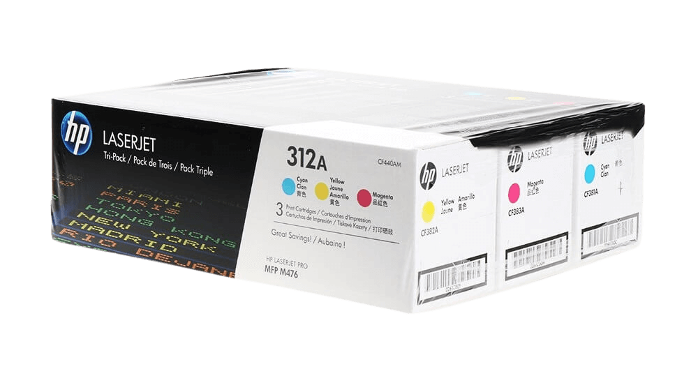 HP 312A CMY original multipack 8100 sider (CF440AM)